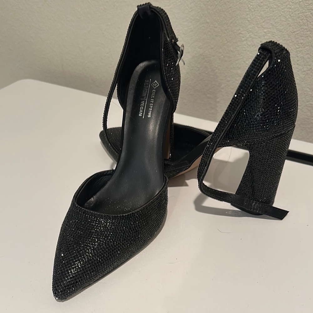 Catherine Malandrino Black Sparkly Heels